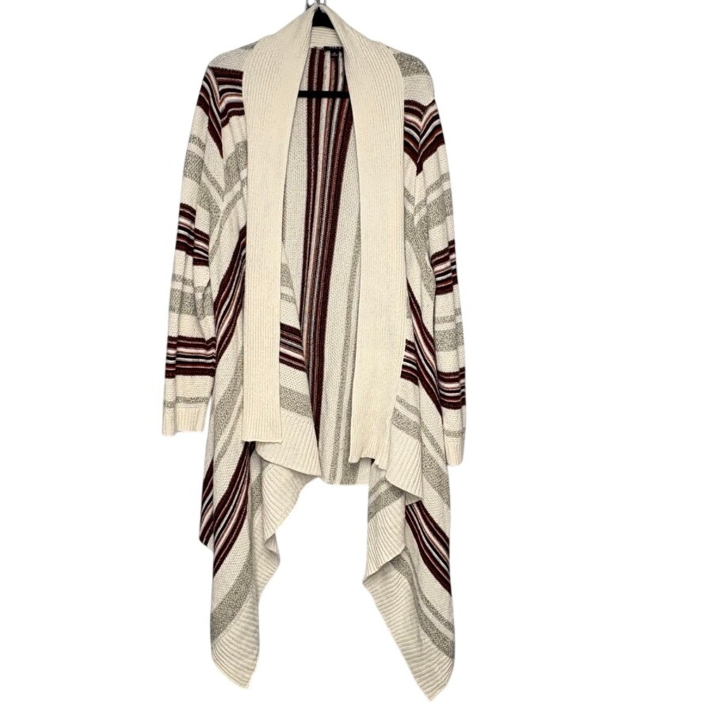 Torrid Preppy Cozy Purple Grey Ivory Striped Open Cozy Cardigan Plus Sz 4X